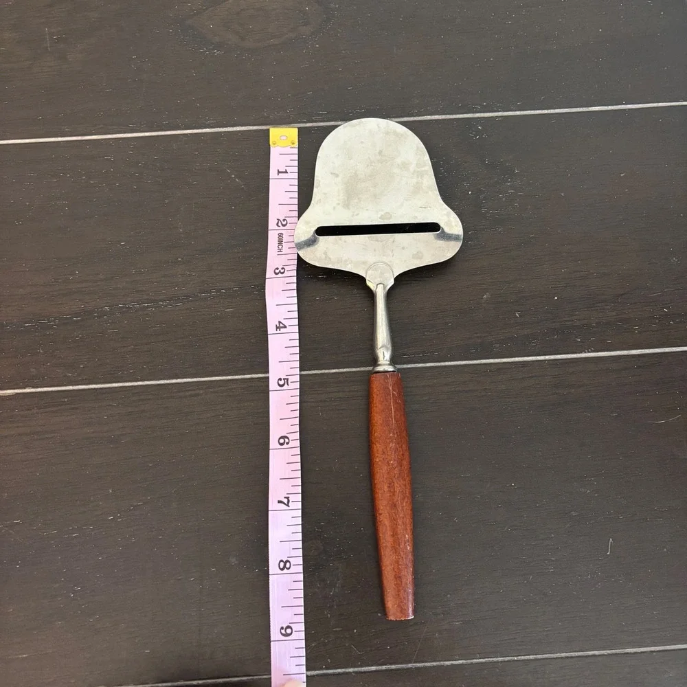 Vintage MCM | Wood Handle Cheese Plane Slicer | Stainless Steel
